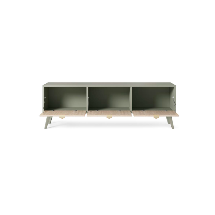Ensemble meuble TV FOREST couleur Chevrons Scandi / Eucalyptus